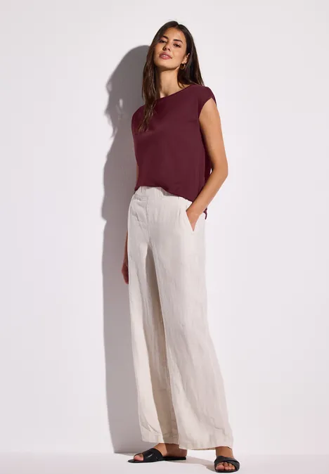 Shirt mit U-Boot-Ausschnitt dark cherry red