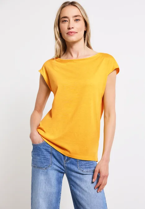Shirt mit U-Boot-Ausschnitt marigold yellow