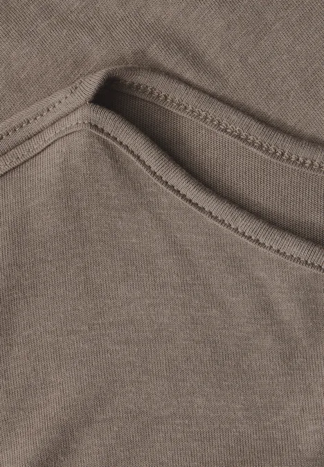 Shirt mit U-Boot-Ausschnitt stone brown