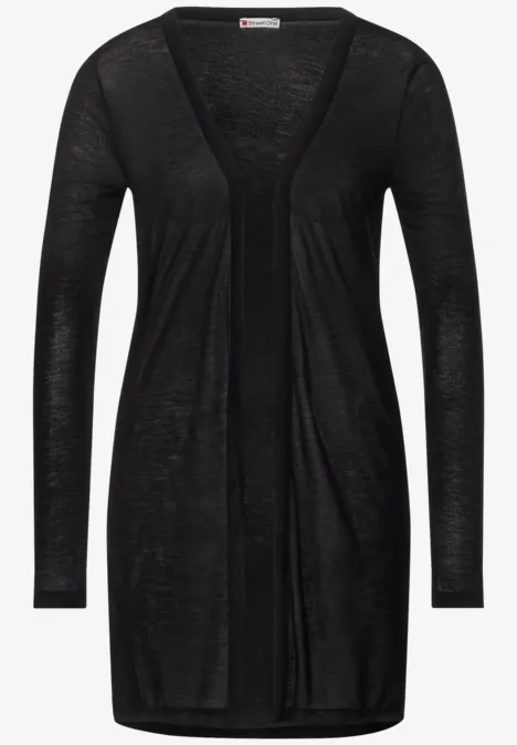Feine Long Shirtjacke Black