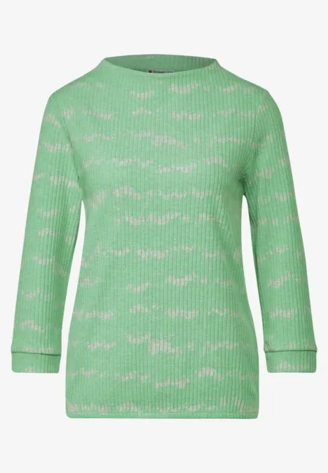 Shirt mit Streifen-Struktur light spring green mel.