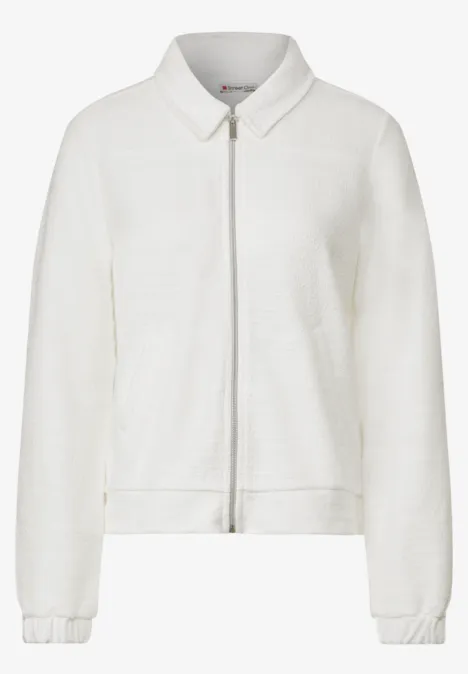 Veste chemisier texturée off white