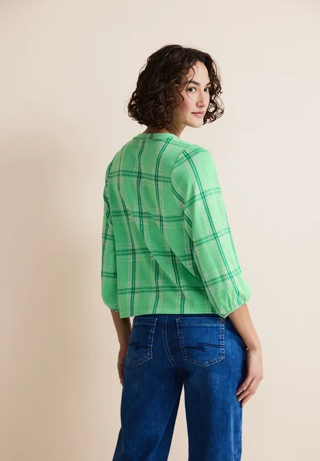 3/4 Karoshirt light spring green mel.