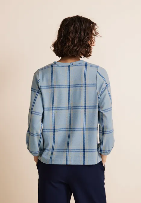 3/4 Karoshirt light spring blue melange