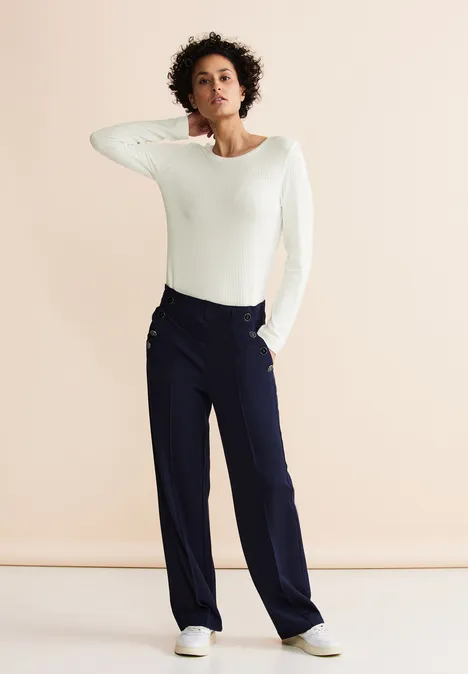 T-shirt en viscose côtelé off white