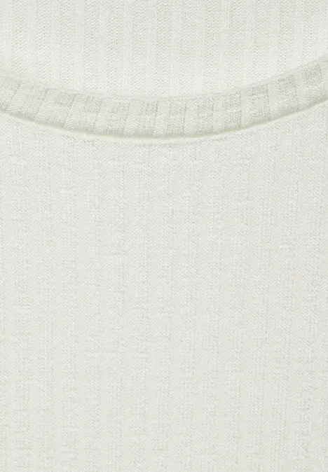 T-shirt en viscose côtelé off white