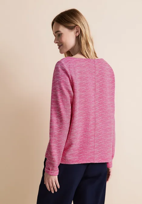 Struktur Langarmshirt cozy pink