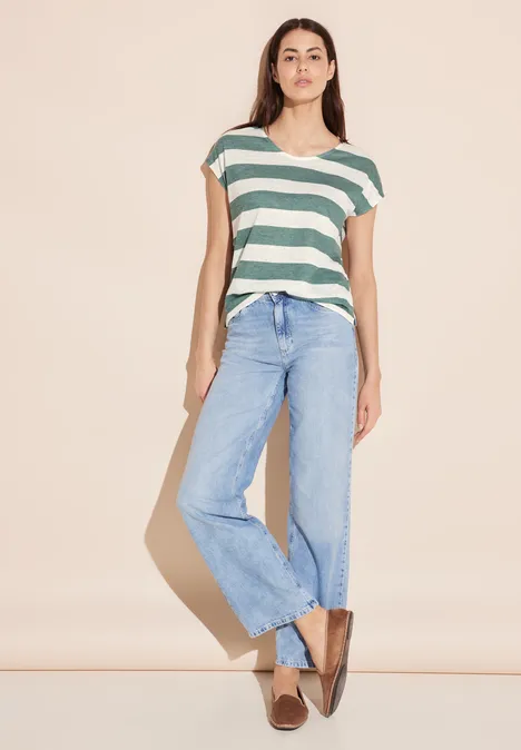 Gestreept T-shirt touch of dune