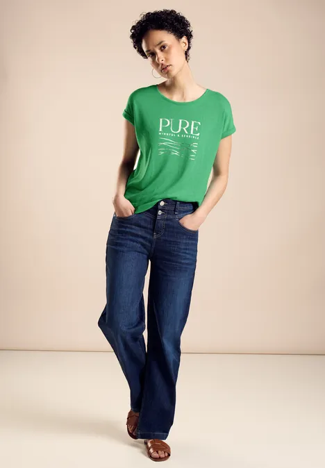 T-Shirt mit Wording soft grass green