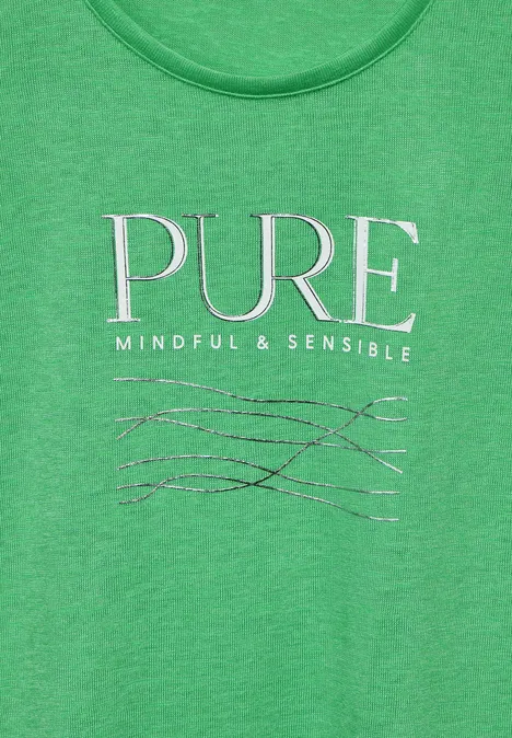 T-Shirt mit Wording soft grass green