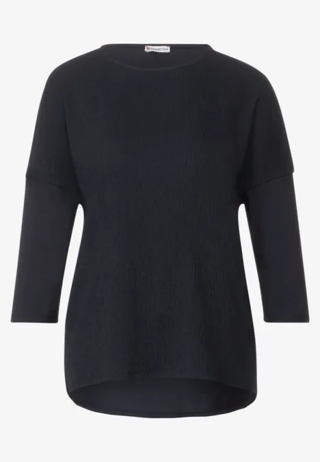 Shirt im Materialmix deep blue