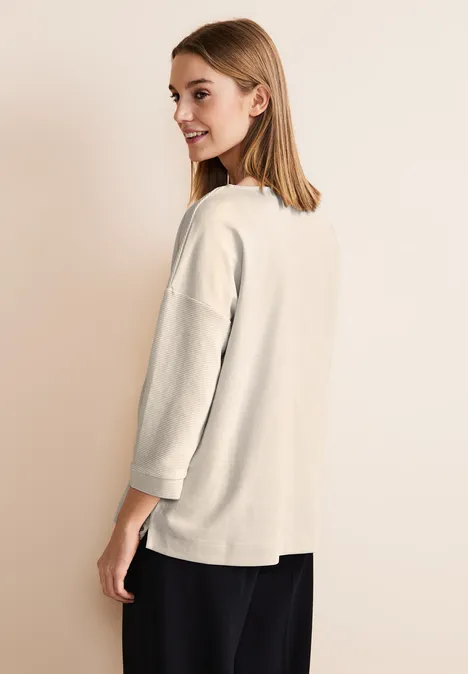 T-shirt avec mélange de structures lucid white