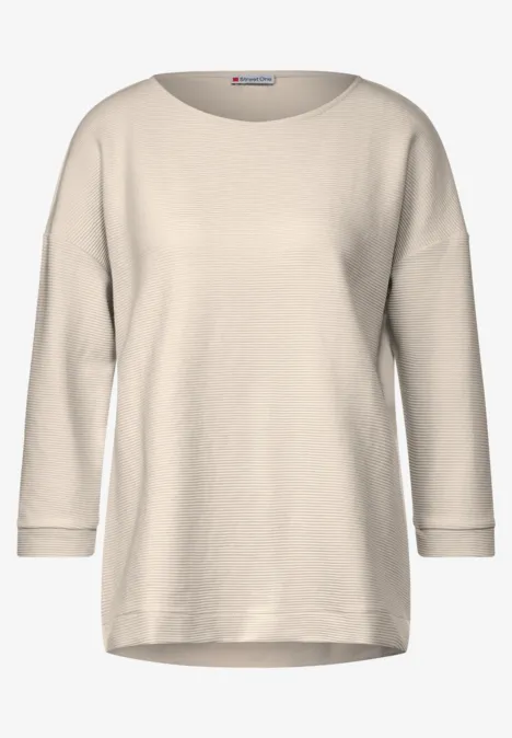 T-shirt avec mélange de structures lucid white
