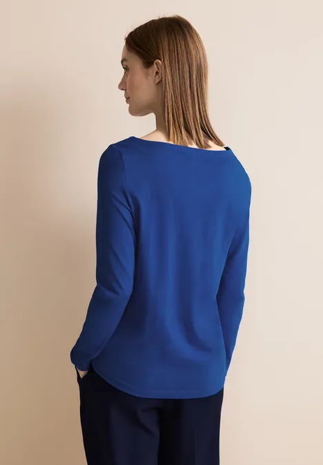 Basic shirt met 3/4-mouwen fresh intense gentle blue