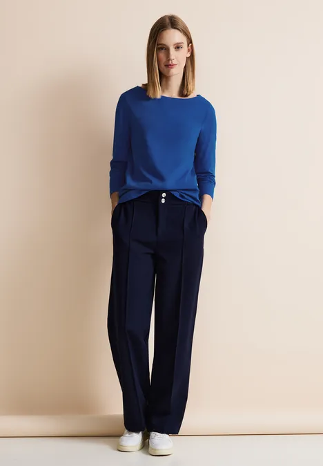 Basic shirt met 3/4-mouwen fresh intense gentle blue