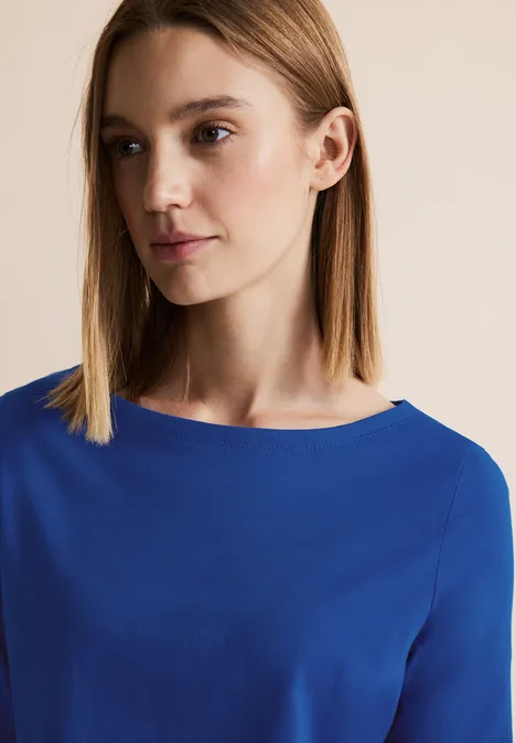 Basic shirt met 3/4-mouwen fresh intense gentle blue