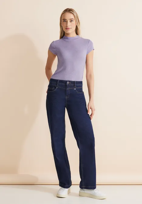 Shiny shirt met opstaande kraag shiny lilac