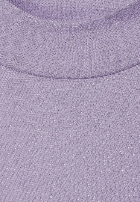 Shiny shirt met opstaande kraag shiny lilac