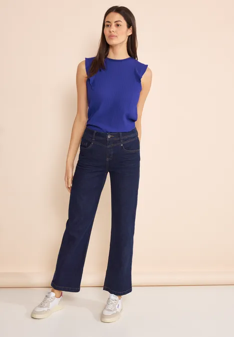 T-shirt met volants intense royal blue