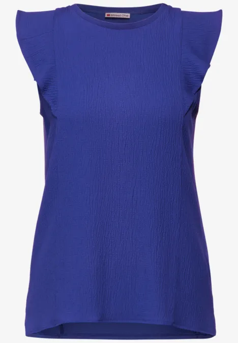 T-shirt met volants intense royal blue