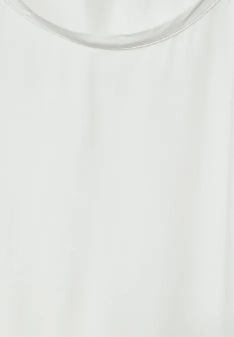 Materialmix T-Shirt off white