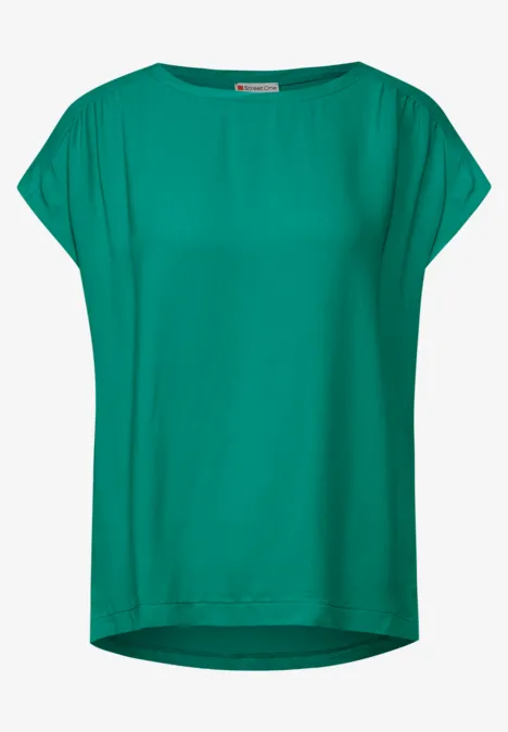 Materialmix T-Shirt intense aqua