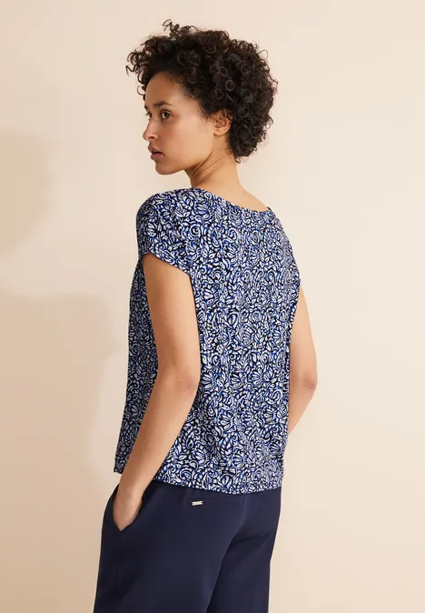 T-shirt dans un mélange de matières intense royal blue