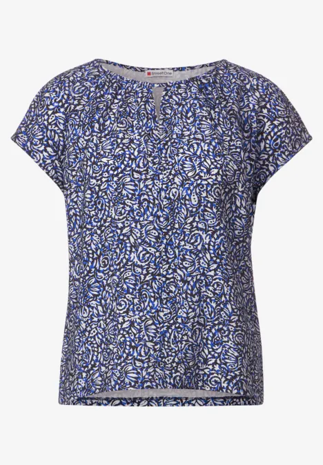 T-shirt dans un mélange de matières intense royal blue