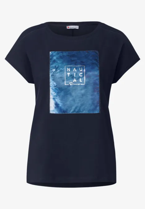 T-shirt avec écusson imprimé deep blue