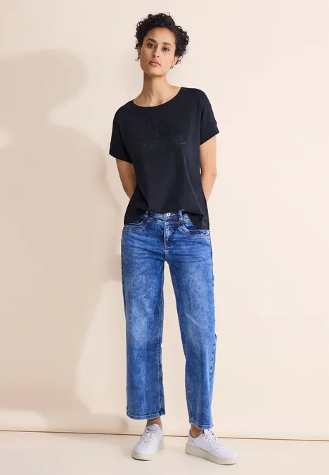 T-shirt avec broderie deep blue