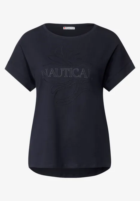 T-shirt avec broderie deep blue