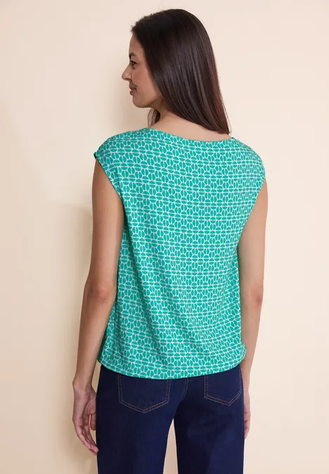 T-shirt dans un mélange de matières dull aqua
