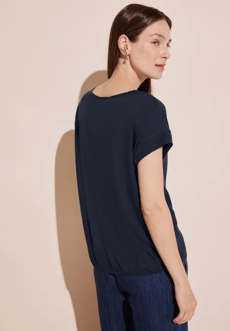 T-shirt en cupro deep blue