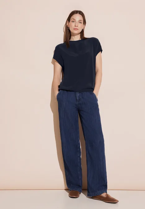 T-shirt en cupro deep blue