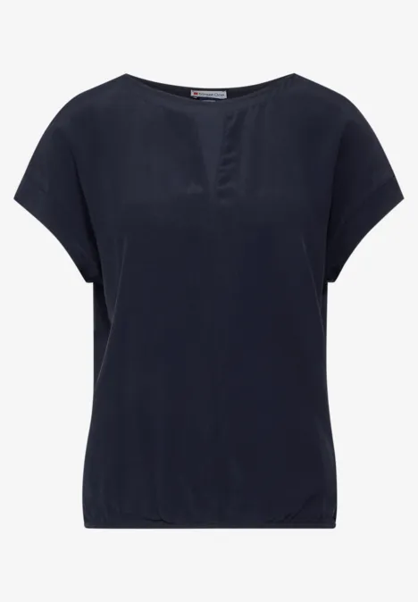 T-shirt en cupro deep blue