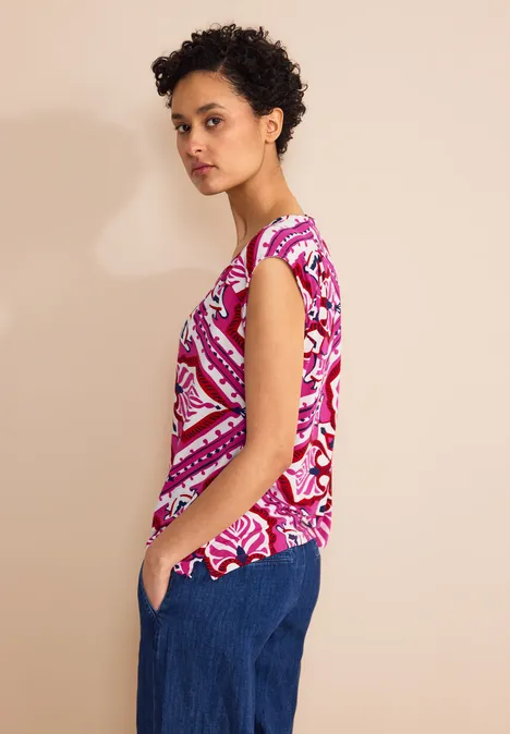 Jersey Top mit Print magnolia pink