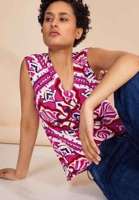 Jersey Top mit Print magnolia pink