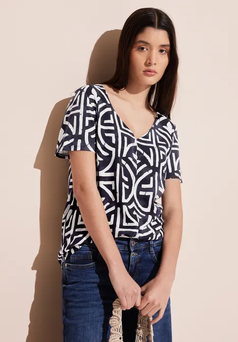 Print T-Shirt deep blue