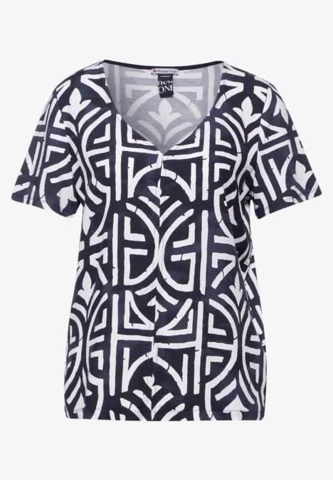 Print T-Shirt deep blue