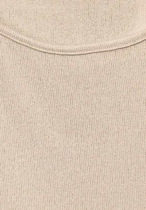 Shirt in knitwear-look light smooth sand