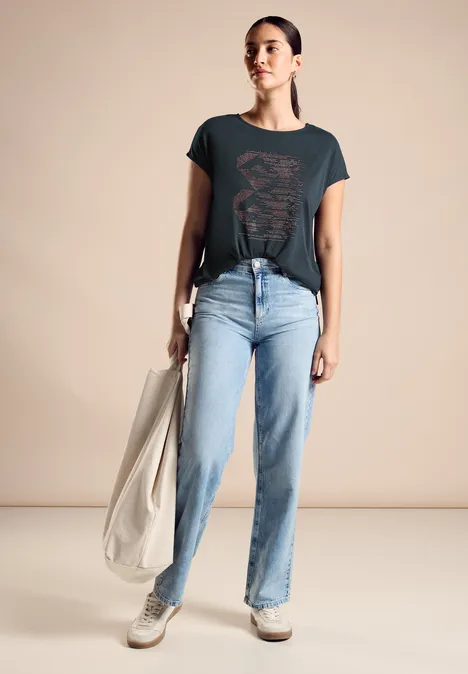 T-Shirt mit Artwork Print cool vintage green