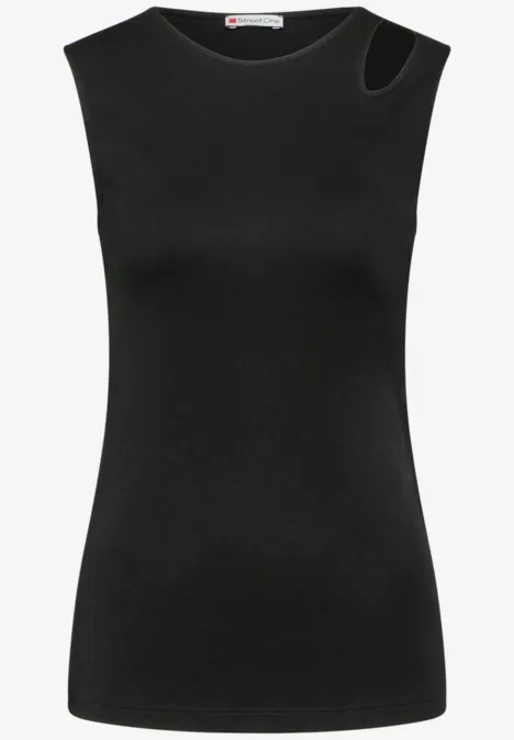 Top met cut out Black
