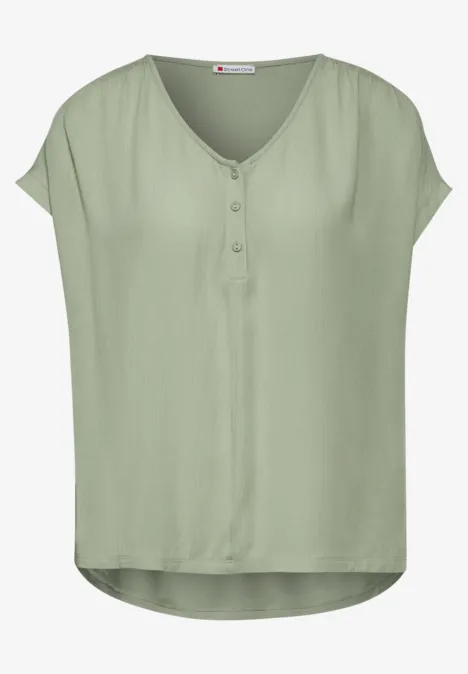 T-shirt dans un mélange de matières soft moss green