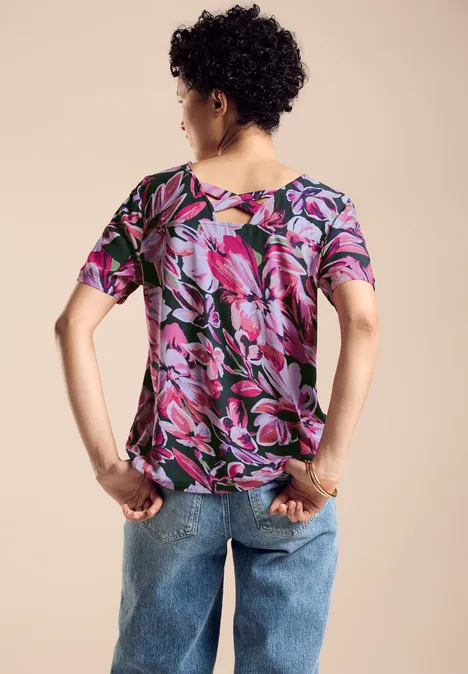T-shirt dans un mélange de matières magnolia pink