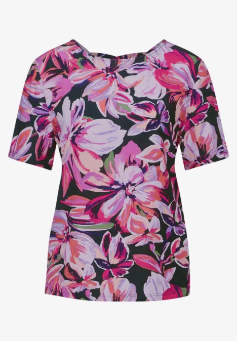 T-shirt dans un mélange de matières magnolia pink