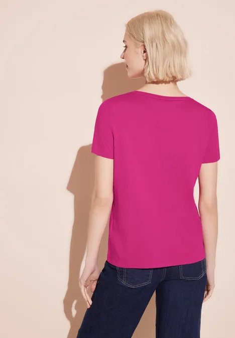 T-Shirt mit Folienprint magnolia pink