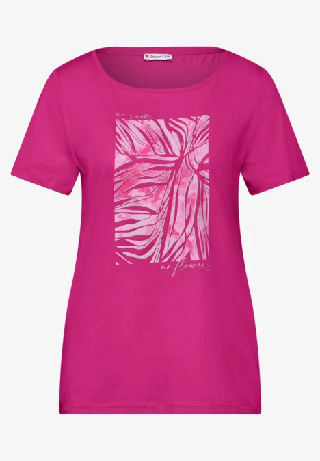 T-Shirt mit Folienprint magnolia pink