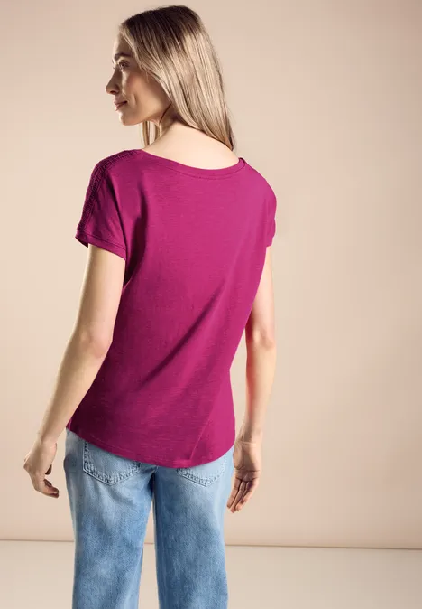 T-Shirt mit Raffung magnolia pink