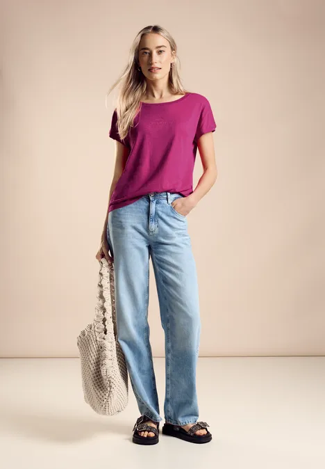 T-Shirt mit Raffung magnolia pink