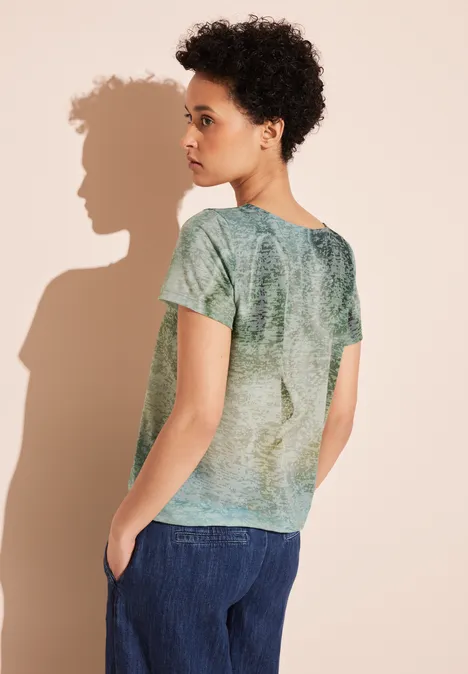 T-Shirt mit Farbverlauf soft moss green
